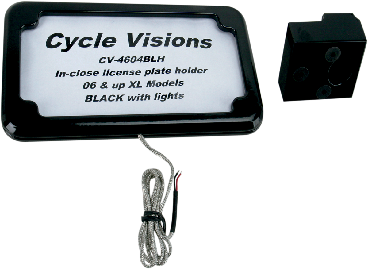 Horizontal License Plate Mount with Light - '05+ XL - Black - Image 2