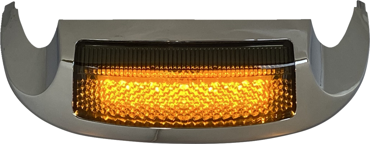LED Front Fender Tip - Amber LED/Smoke Lens - Chrome