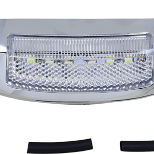 LED Front Fender Tip - White LED/Clear Lens - Chrome