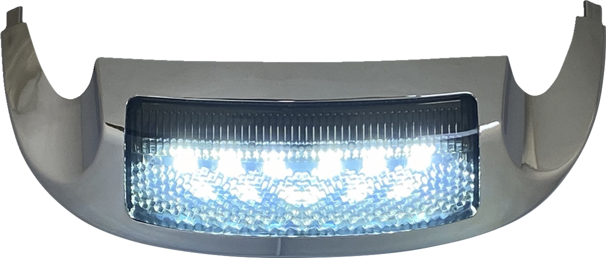 LED Front Fender Tip - White LED/Smoke Lens - Chrome