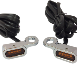 LED Handlebar Marker Lights - Hydraulic Clutch - Chrome/Amber