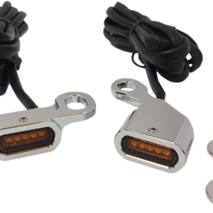 LED Handlebar Marker Lights - Chrome/Amber