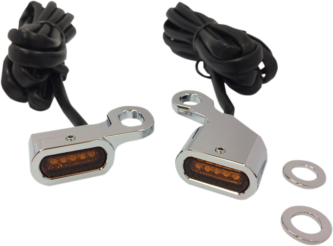 LED Handlebar Marker Lights - Chrome/Amber