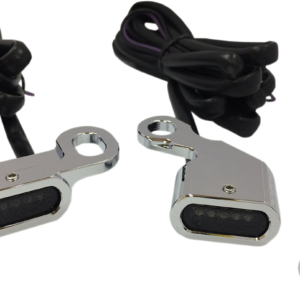 LED Handlebar Marker Lights - Chrome/Smoke