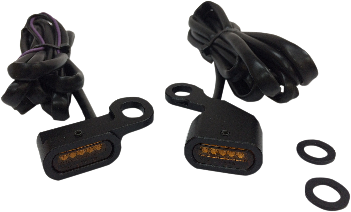 LED Handlebar Marker Lights - Black/Amber