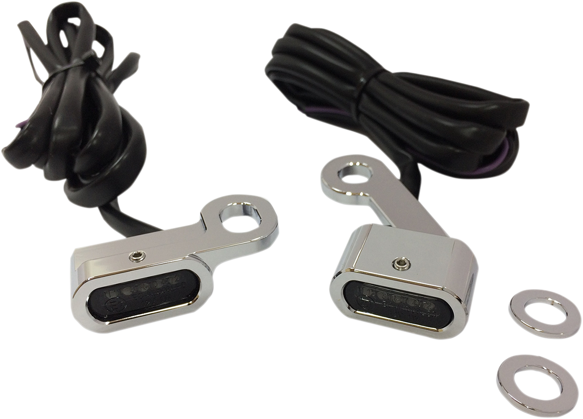 LED Handlebar Marker Lights - XL - Chrome/Smoke