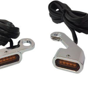 LED Handlebar Marker Lights - Chrome/Amber