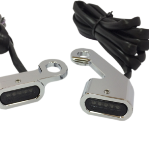 LED Handlebar Marker Lights - Chrome/Smoke