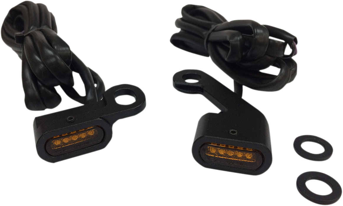LED Handlebar Marker Lights - Black/Amber