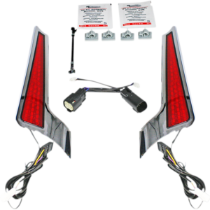 Fascia LED Light Panels - Chrome/Red