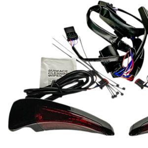 Sequential Tour Pak Seat Back Rest LED Lights - Black/Red - FLH