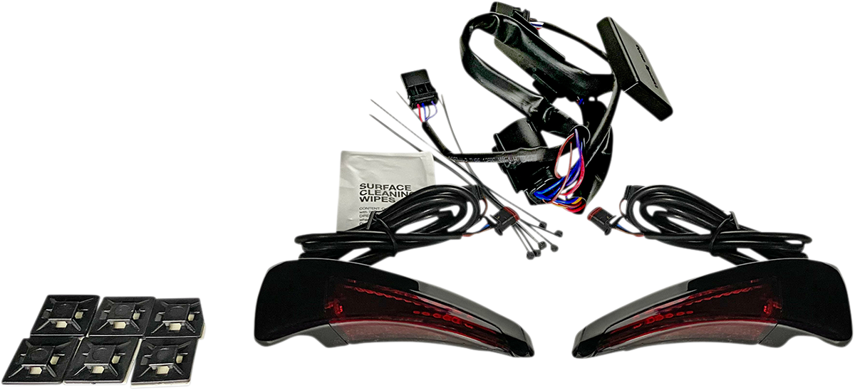 Sequential Tour Pak Seat Back Rest LED Lights - Black/Red - FLH
