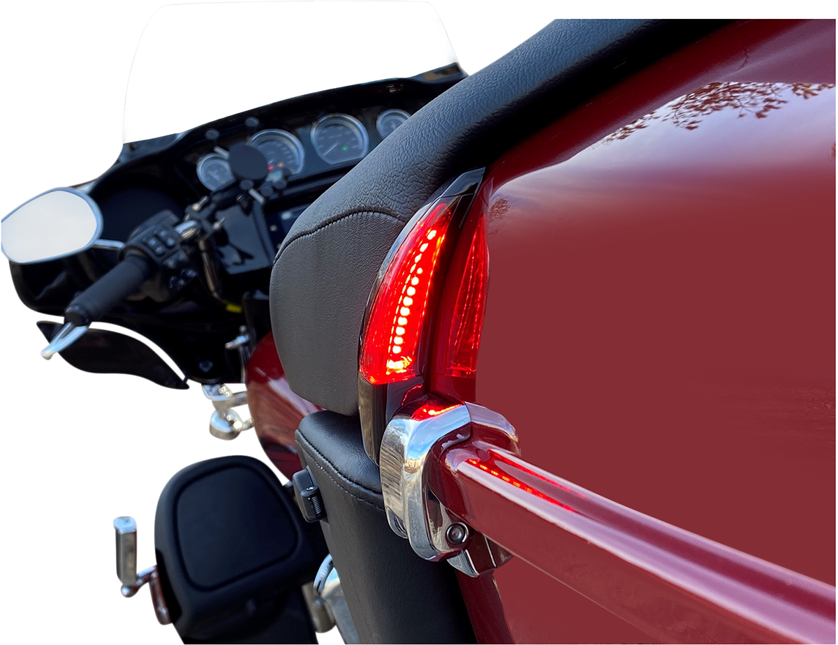 Sequential Tour Pak Seat Back Rest LED Lights - Black/Red - FLH - Image 2