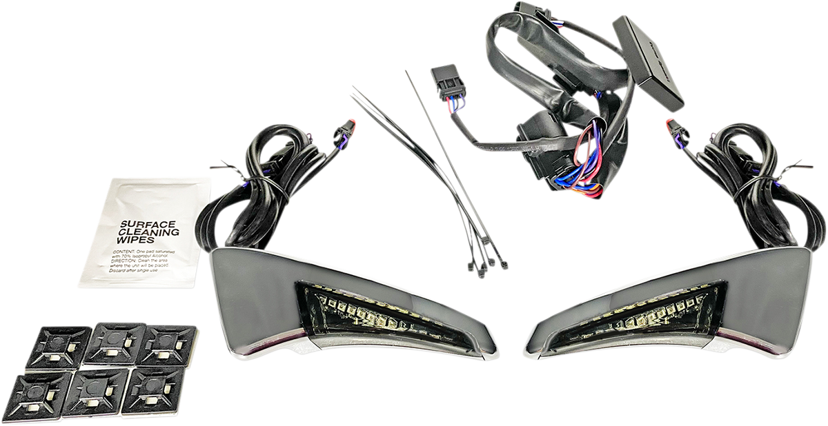 Sequential Tour Pak Seat Back Rest LED Lights - Chrome/Smoke - FLH