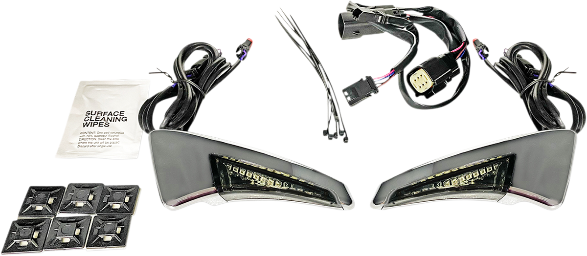 Sequential Tour Pak Seat Back Rest LED Lights - Chrome/Smoke - CVO