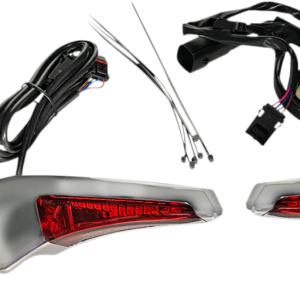 Sequential Tour Pak Seat Back Rest LED Lights - Chrome/Red - CVO