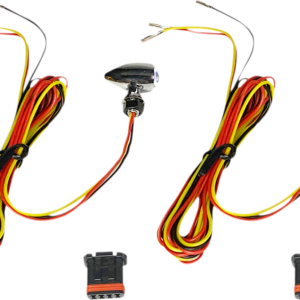 Micro Turn Signals - Dual - Amber/Red - Chrome