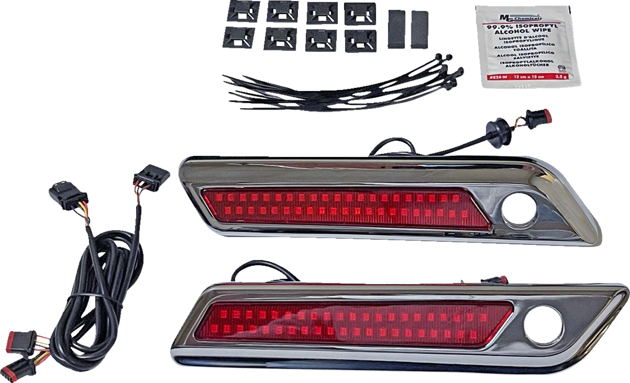 Latch Light - Saddlebag - Dual Color - Red - Chrome - Image 2