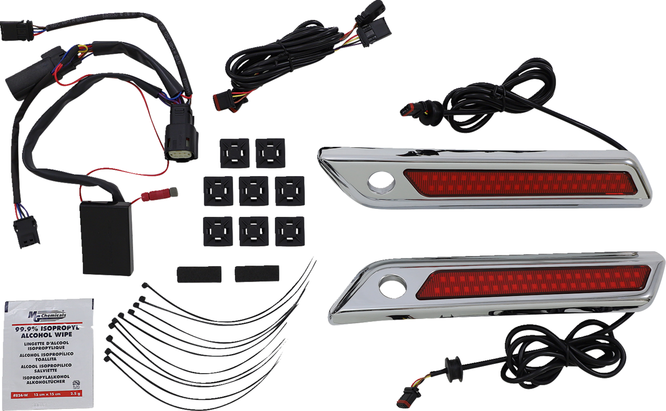 Latch Light - Saddlebag - Dual Color - Red - Chrome