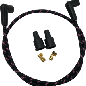 Plug Wires - Braided - Black/Pink