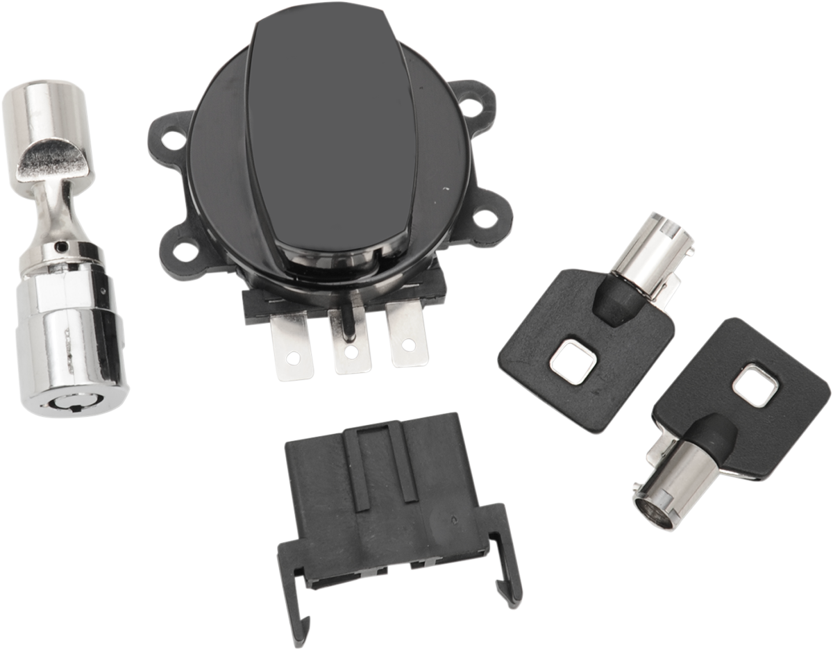 Side Hinge Ignition Switch with Fork Lock - Gloss Black - Image 2