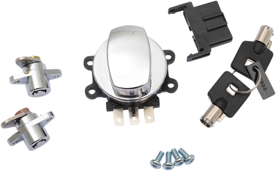 Side Hinge Ignition Switch with Saddlebag Lock - Chrome