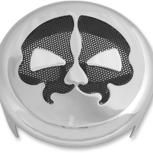 Horn Cover - Chrome with Black Skull