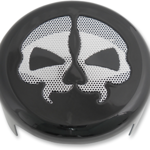 Horn Cover - Black with Chrome Skull