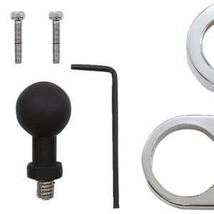 Dual USB Charger - 1" Ball Mount - Chrome