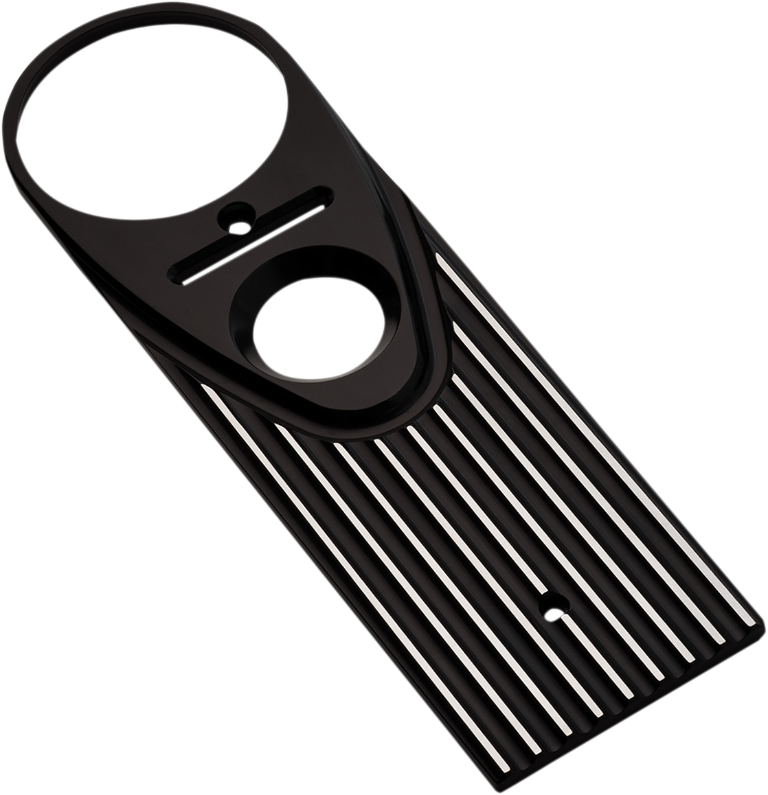 Road King Dash Panel - Finned - Black Anodized/Silver