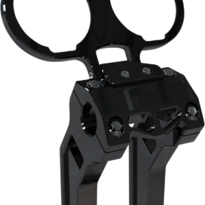 Gauge Mount - Dual - Black - Dyna/Sportster