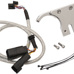 Chrome Handlebar Clamp Mount with T-Bar Drag Bar - Includes Wiring Harness