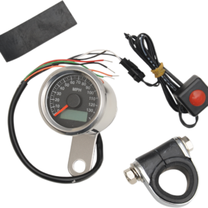 Programmable Mini Electronic Speedometer with Odometer/Tripmeter - 1.87" - Polished