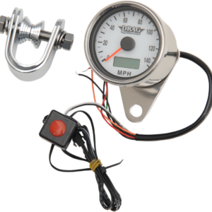 Programmable Mini Electronic Speedometer with Odometer/Tripmeter - 2.4" - Polished