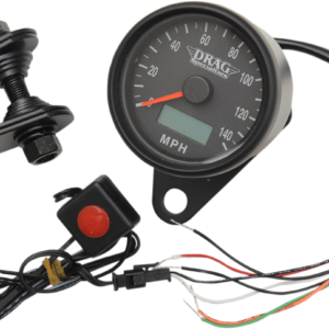 Programmable Mini Electronic Speedometer with Odometer/Tripmeter - 2.4" - Matte Black