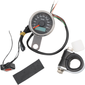 Programmable Mini Electronic Speedometer with Odometer/Tripmeter - 1.87" - Polished