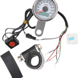 Programmable Mini Electronic Speedometer with Odometer/Tripmeter - 1.87" - Polished