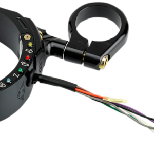 Speedometer Relocation Bracket with Easy Mount Clamp - Black Anodized - For 49 mm Fork
