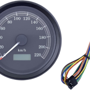 Universal 3-3/8" Programmable Electronic Speedometer - KPH - Black Face - Black Bezel