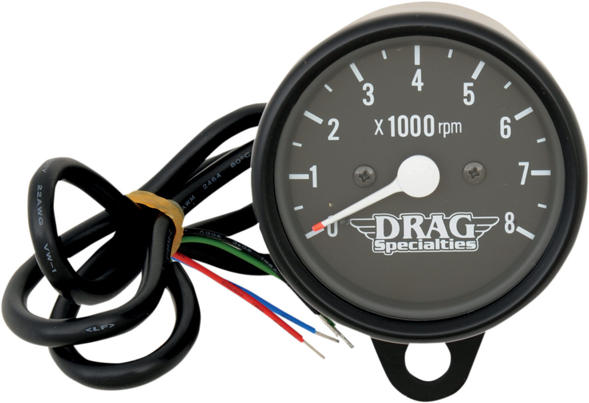 2.4" Mini Electronic 8000 RPM Tachometer - Black Housing - Black Face