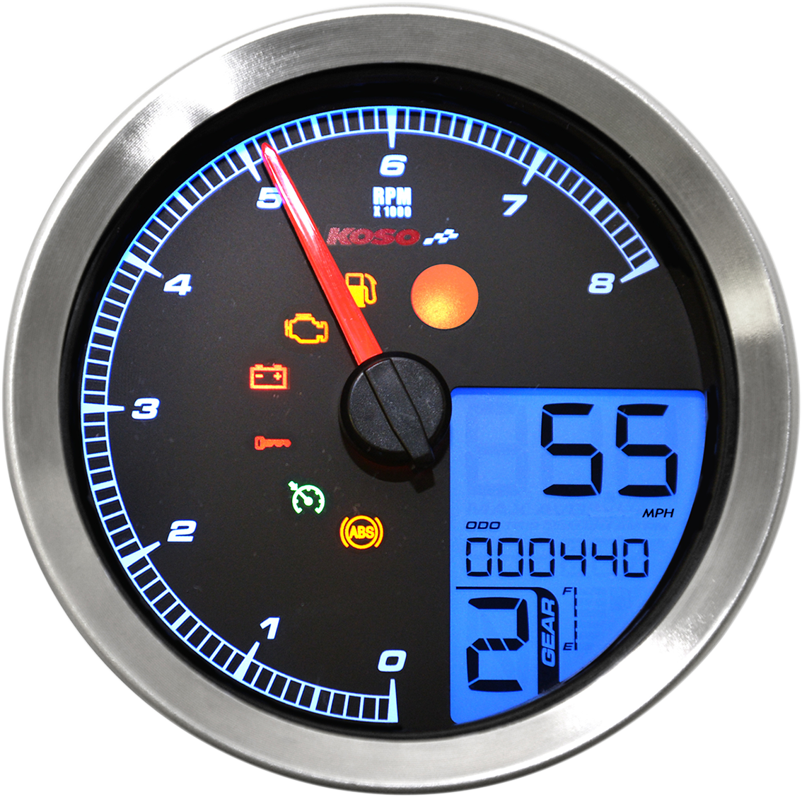 Multi-Function Speedometer/Tachometer - HD-04 - Chrome - Millerbuilt Cycles