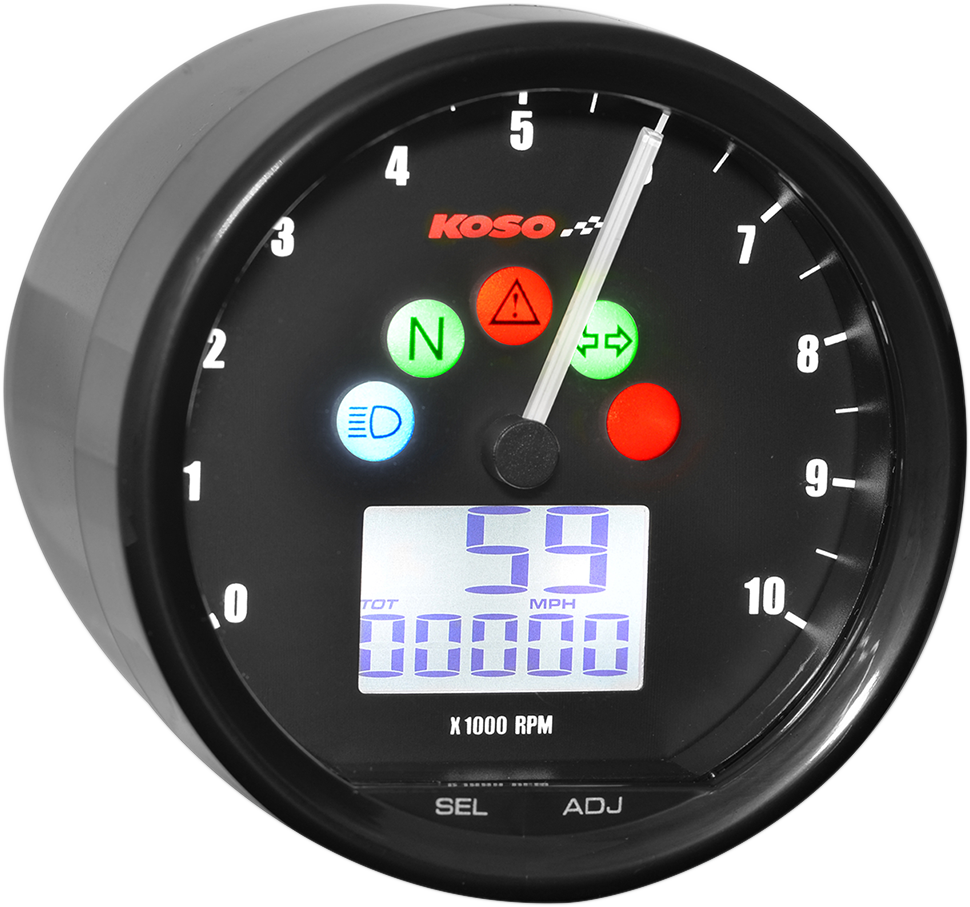 TNT-02 Multifunction Speedometer/Tachometer - 2.69" Diameter x 1.51" Depth
