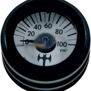 Mini Oil Pressure Gauge and Cover - Black - White Face - 3/16" W x 9/16" D