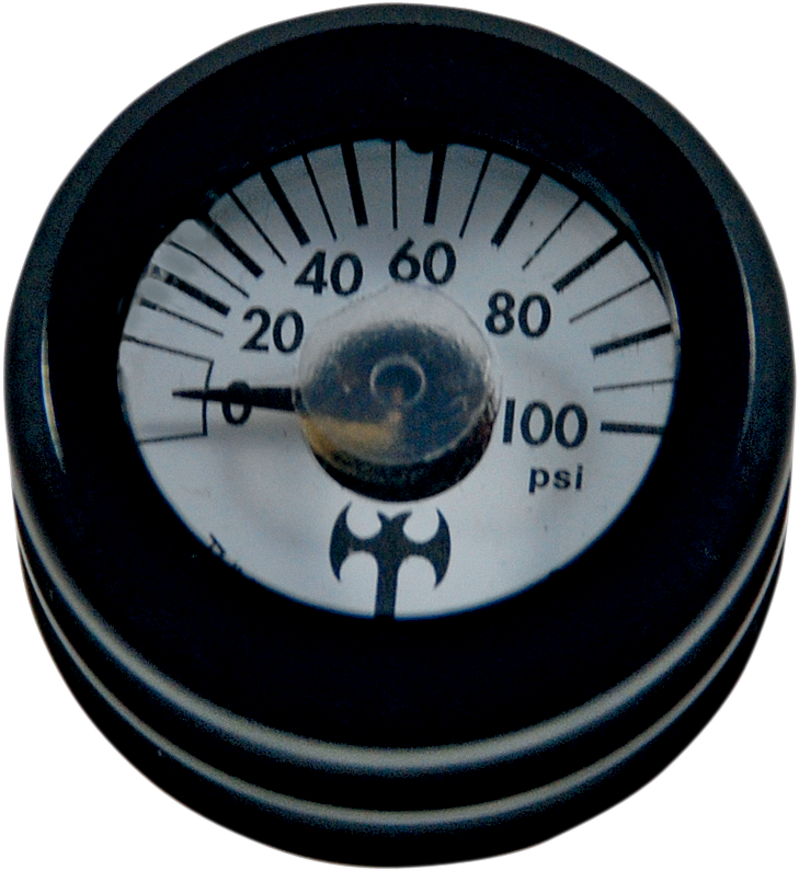 Mini Oil Pressure Gauge and Cover - Black - White Face - 3/16" W x 9/16" D