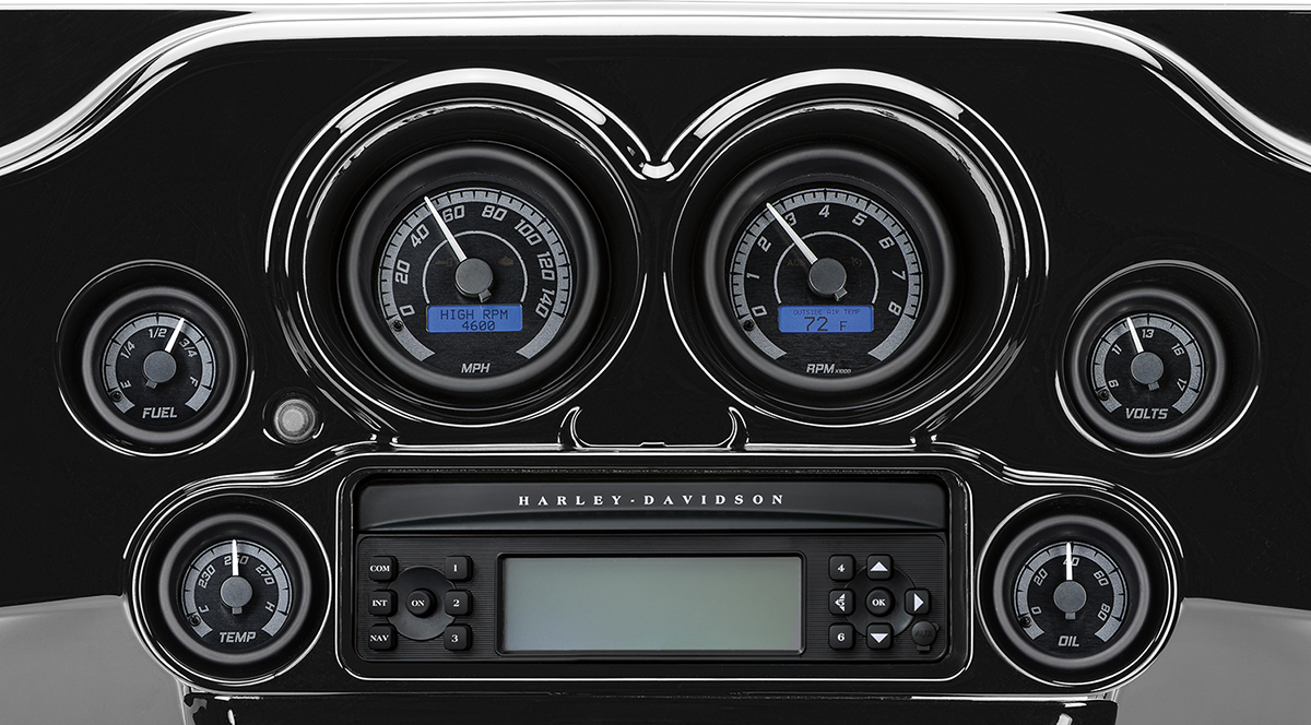 MVX-8K Series Analog/Digital 6-Gauge Kit - Black Bezel - Black Face with Gray Background