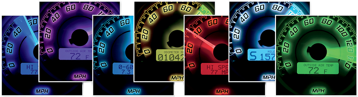MVX-8K Series Analog/Digital 6-Gauge Kit - Black Bezel - Black Face with Gray Background - Image 4