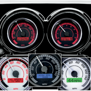 MVX-8K Series Analog/Digital 2-Gauge Kit - Black Bezel - Black Face with Gray Background