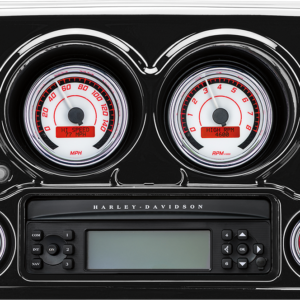 MVX-8K Series Analog/Digital 2-Gauge Kit - Chrome Bezel - Black Face with Gray Background