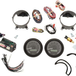 MVX-8K Series Analog/Digital 2-Gauge Kit - Black Bezel - Black Face with Gray Background