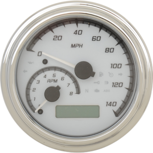 MVX Series Analog Gauge System - White/Gray/Chrome
